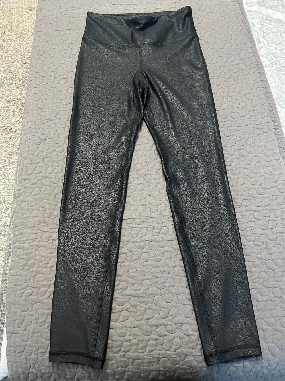High-Waist Black Faux Leather Leggings - Women